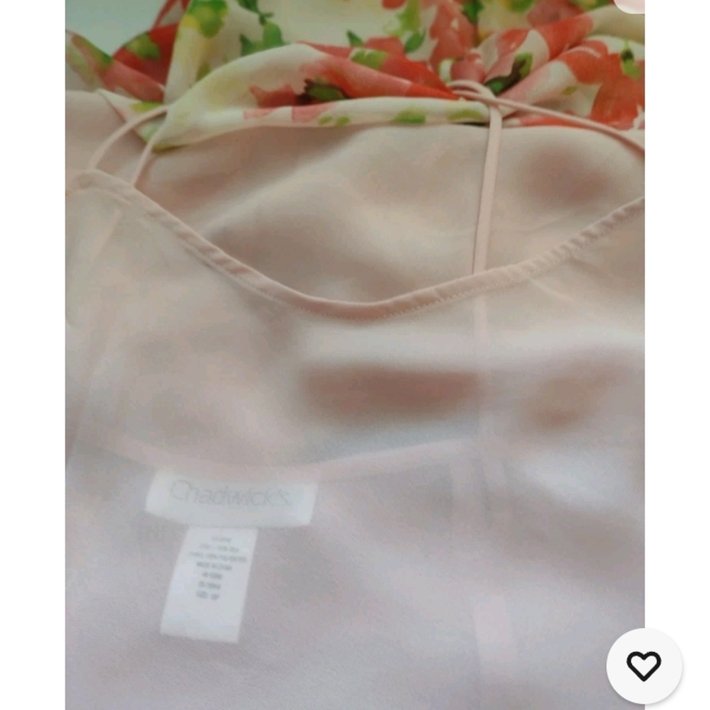 Chadwicks 12P Pink and Green Floral Maxi Dress Side Zip Tie Belt - Picture 8 of 8